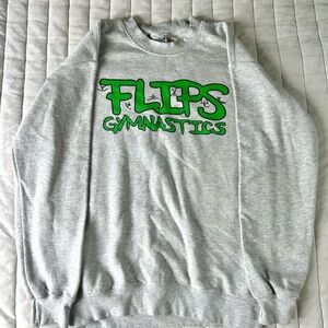 Small FLIPS GYMNASTICS Gray Sweatshirt EUC